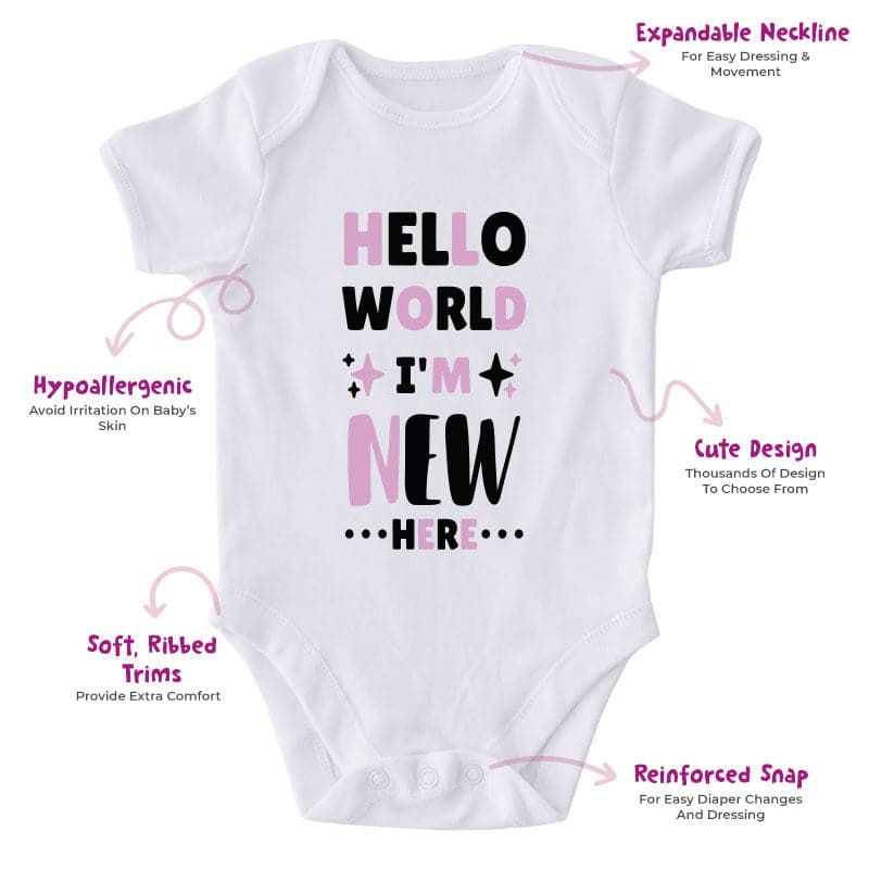 Hello World I'm New Here-Onesie-Best Gift For Babies-Adorable Baby Clothes-Clothes For Baby-Best Gift For Papa-Best Gift For Mama-Cute Onesie