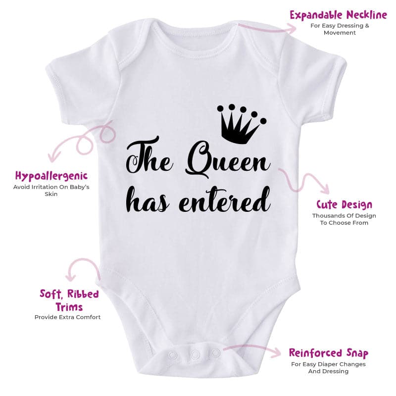 The Queen Has Entered-Onesie-Best Gift For Babies-Adorable Baby Clothes-Clothes For Baby-Best Gift For Papa-Best Gift For Mama-Cute Onesie