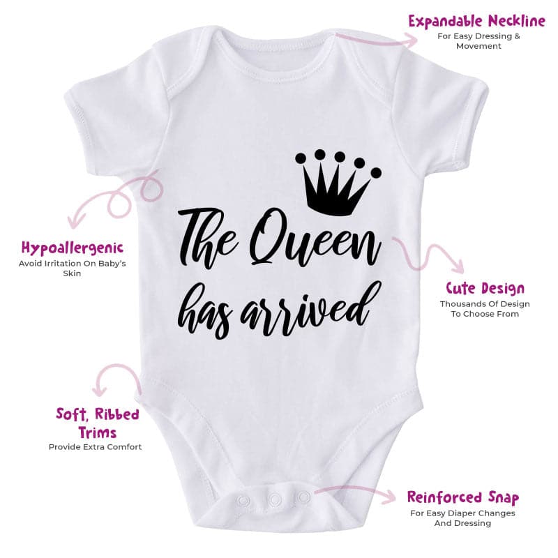 The Queen Has Arrived-Onesie-Best Gift For Babies-Adorable Baby Clothes-Clothes For Baby-Best Gift For Papa-Best Gift For Mama-Cute Onesie