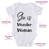 She Is Wonder Woman-Onesie-Best Gift For Babies-Adorable Baby Clothes-Clothes For Baby-Best Gift For Papa-Best Gift For Mama-Cute Onesie