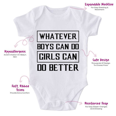 Whatever Boys Can Do Girls Can Do Better-Onesie-Best Gift For Babies-Adorable Baby Clothes-Clothes For Baby-Best Gift For Papa-Best Gift For Mama-Cute Onesie