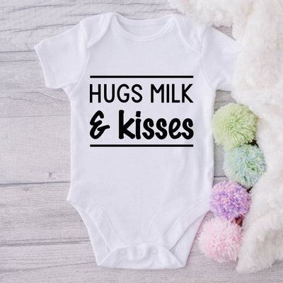 Hugs Milk & Kisses-Onesie-Best Gift For Babies-Adorable Baby Clothes-Clothes For Baby-Best Gift For Papa-Best Gift For Mama-Cute Onesie
