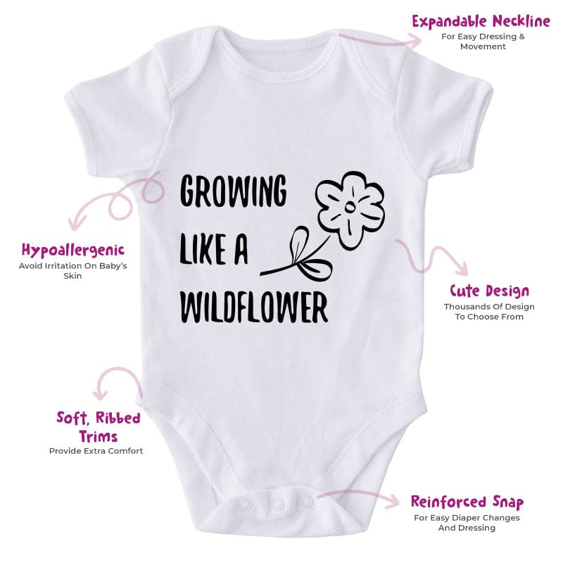 Growing Like A Wildflower-Onesie-Best Gift For Babies-Adorable Baby Clothes-Clothes For Baby-Best Gift For Papa-Best Gift For Mama-Cute Onesie