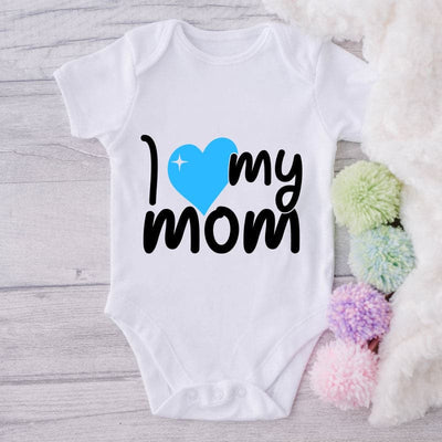 I 💙 My Mom-Onesie-Best Gift For Babies-Adorable Baby Clothes-Clothes For Baby-Best Gift For Papa-Best Gift For Mama-Cute Onesie