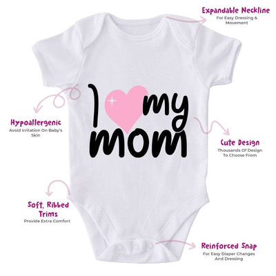I Love My Mom-Onesie-Best Gift For Babies-Adorable Baby Clothes-Clothes For Baby-Best Gift For Papa-Best Gift For Mama-Cute Onesie