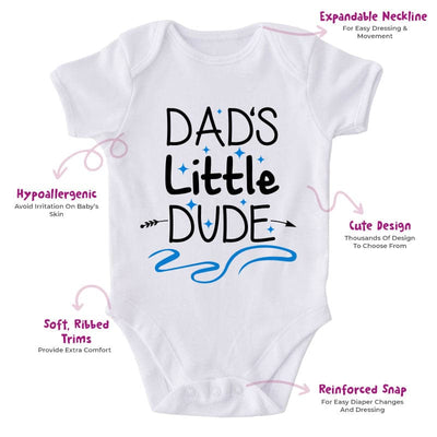 Dad's Little Dude-Onesie-Best Gift For Babies-Adorable Baby Clothes-Clothes For Baby-Best Gift For Papa-Best Gift For Mama-Cute Onesie