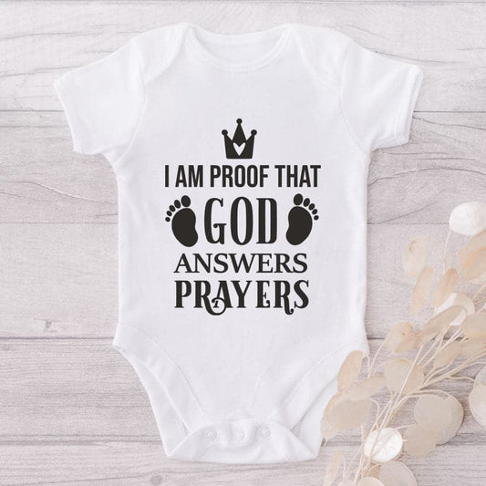 I Am A Proof That God Answers Prayers-Onesie-Best Gift For Babies-Adorable Baby Clothes-Clothes For Baby-Best Gift For Papa-Best Gift For Mama-Cute Onesie