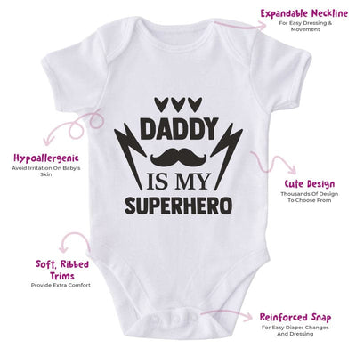 Daddy Is My Superhero-Onesie-Best Gift For Babies-Adorable Baby Clothes-Clothes For Baby-Best Gift For Papa-Best Gift For Mama-Cute Onesie