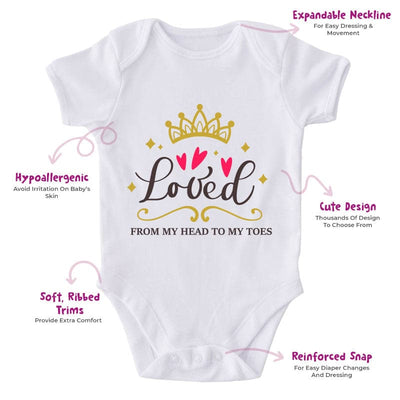 Loved From Head To My Toes-Onesie-Best Gift For Babies-Adorable Baby Clothes-Clothes For Baby-Best Gift For Papa-Best Gift For Mama-Cute Onesie