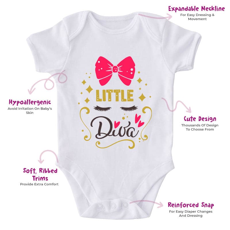 Little Diva-Onesie-Best Gift For Babies-Adorable Baby Clothes-Clothes For Baby-Best Gift For Papa-Best Gift For Mama-Cute Onesie