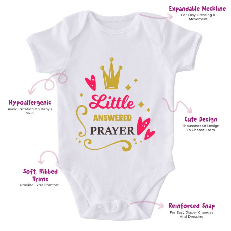 Little Answered Prayer-Onesie-Best Gift For Babies-Adorable Baby Clothes-Clothes For Baby-Best Gift For Papa-Best Gift For Mama-Cute Onesie