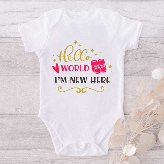 Hello World I'm New Here-Onesie-Best Gift For Babies-Adorable Baby Clothes-Clothes For Baby-Best Gift For Papa-Best Gift For Mama-Cute Onesie