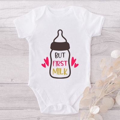 But First Milk-Onesie-Best Gift For Babies-Adorable Baby Clothes-Clothes For Baby-Best Gift For Papa-Best Gift For Mama-Cute Onesie