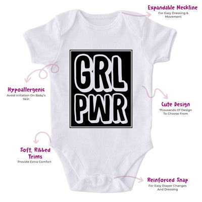 GRL PWR-Onesie-Best Gift For Babies-Adorable Baby Clothes-Clothes For Baby-Best Gift For Papa-Best Gift For Mama-Cute Onesie