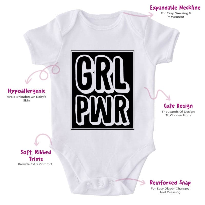 GRL PWR-Onesie-Best Gift For Babies-Adorable Baby Clothes-Clothes For Baby-Best Gift For Papa-Best Gift For Mama-Cute Onesie