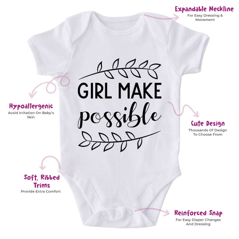 Girl Make Possible-Onesie-Best Gift For Babies-Adorable Baby Clothes-Clothes For Baby-Best Gift For Papa-Best Gift For Mama-Cute Onesie