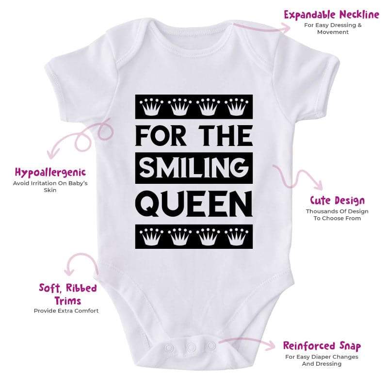 For The Smiling Queen-Onesie-Best Gift For Babies-Adorable Baby Clothes-Clothes For Baby-Best Gift For Papa-Best Gift For Mama-Cute Onesie