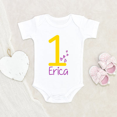 Personalized Gift - Personalized Baby Onesie - First Birthday Custom Onesie - 1st Birthday Baby Onesie
