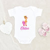 Baby Girl Onesie - Giraffe Baby Onesie - Personalized Girl Name Baby Onesie - Animal Baby Onesie - Giraffe Baby Clothes