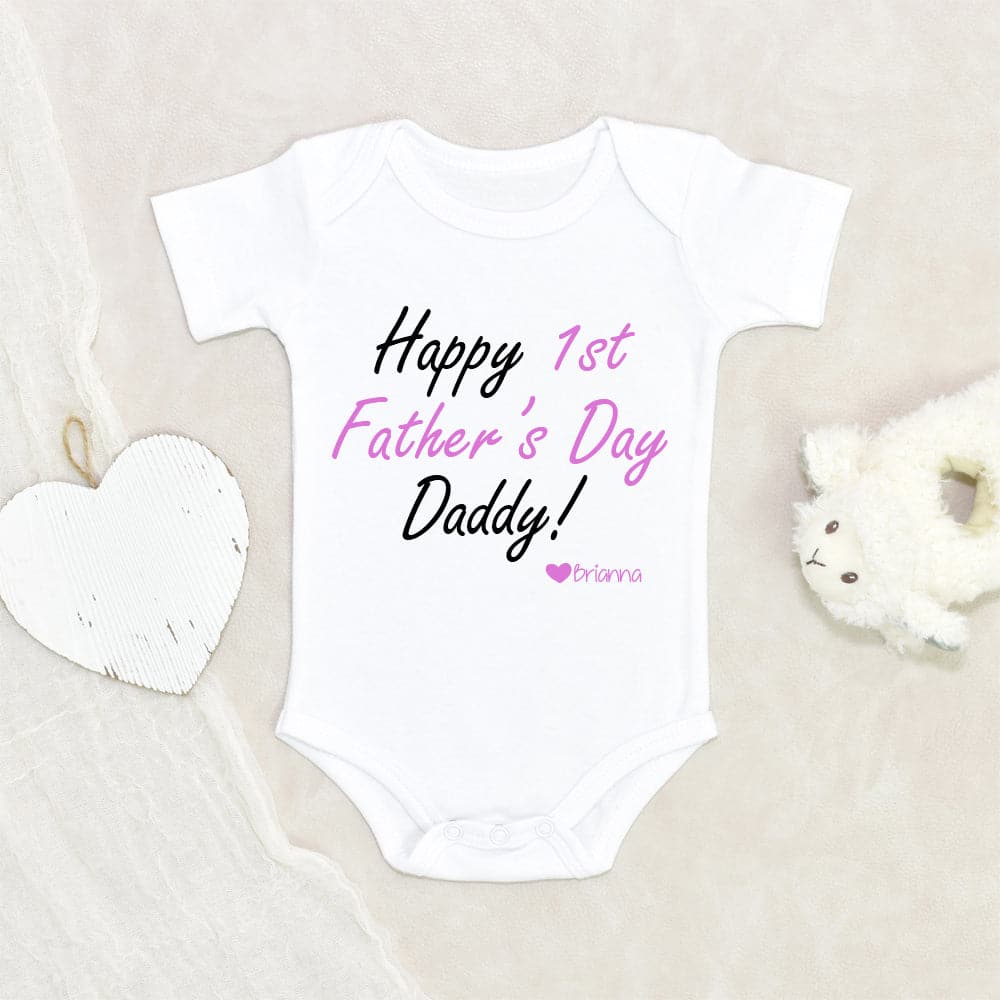 Baby Girl Onesie Personalized Baby Onesie First Fathers Day Onesie