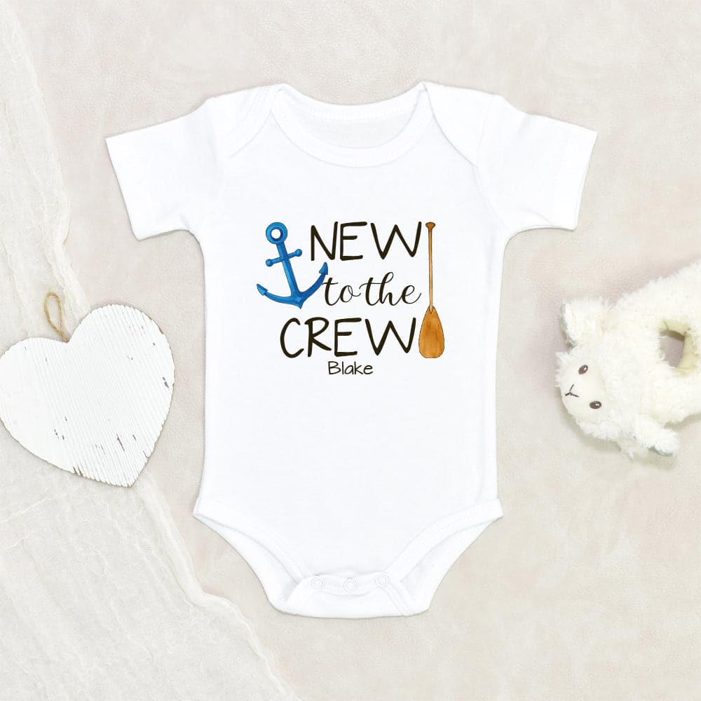 Nautical Baby Onesie - Fishing Baby Onesie - New To The Crew Baby Ones