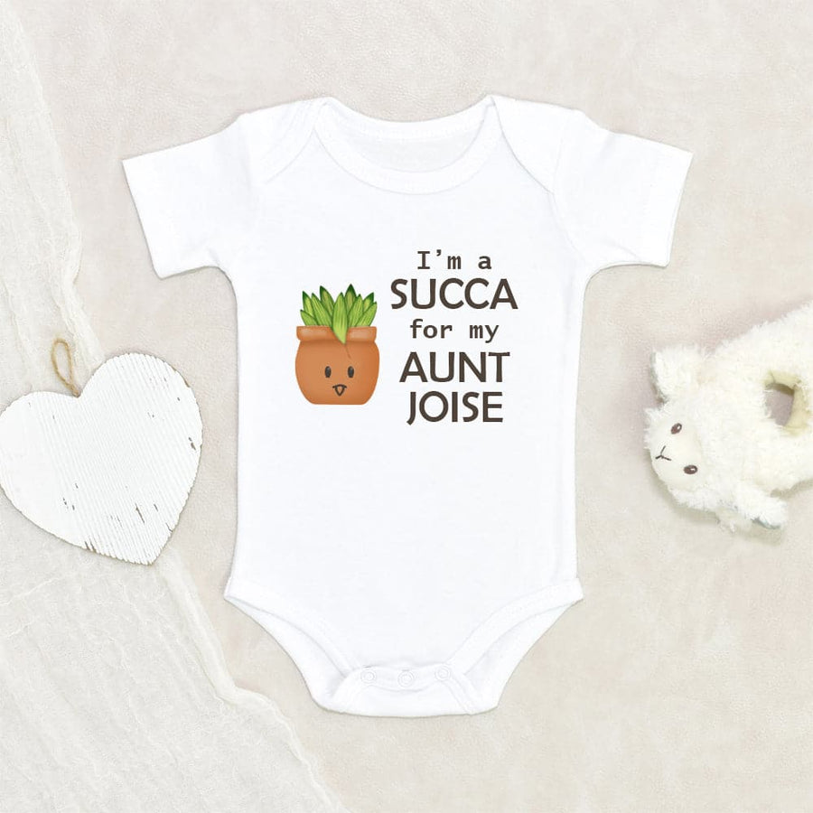 Unique Baby Onesie Succulent Design Baby Onesie I'm A Succa For My Aunt Personalized Baby Onesie Baby Shower Gift Custom Aunt Name Plant Lover Baby Onesie