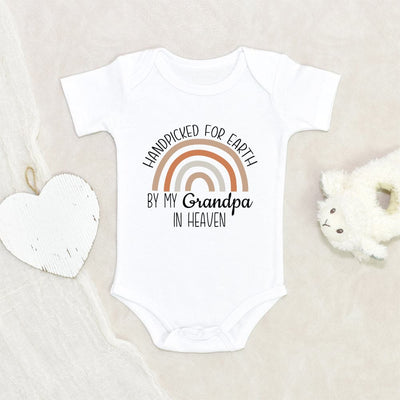 Cute Baby Onesie - Grandparents Onesie - Handpicked For Earth By My Grandpa In Heaven Onesie - Rainbow Baby Clothes - Rainbow Onesie