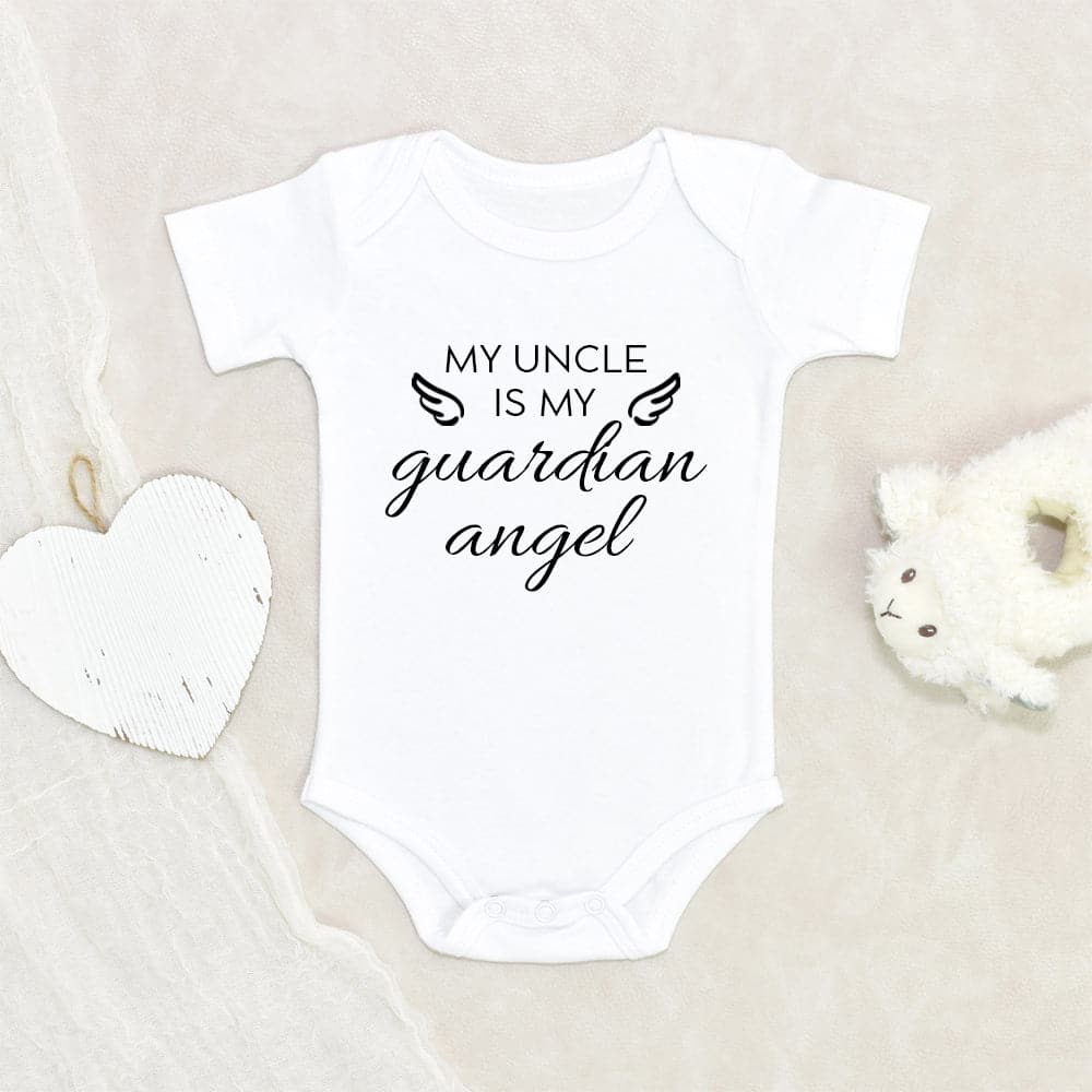 Guardian Angel Baby Onesie - Uncle Memorial Baby Onesie - My Uncle Is My Guardian Angel Baby Onesie - Cute Baby Clothes - Cute Baby Onesie