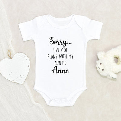 Auntie Baby Clothes Auntie Baby Onesie Sorry I've Got Plans With My Auntie Personalized Baby Onesie Custom Baby Onesie Personalized Baby Clothes