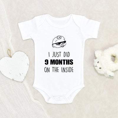 New Born Baby Onesie Baby Shower Gift I Just Did 9 Months On The Inside Baby Onesie Funny Baby Onesie Unique Baby Clothes