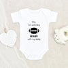 Baby Shower Gift Sporty Family Baby Onesie I'm Watching Rugby With My Daddy Baby Onesie Cute Baby Clothes Football Baby Onesie