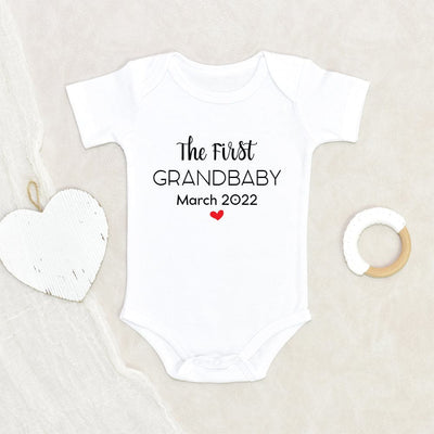 Baby Announcement Onesie - Custom Baby Clothes - The First Grandbaby Onesie - Personalized Baby Onesie - Grandparents Announcement Onesie