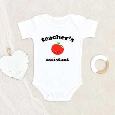 Teacher Baby Onesie Teacher Baby Clothes Teacher's Assistant Apple Baby Onesie Baby Shower Gift Cute Apple Fruit Baby Onesie