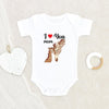 Giraffe Baby Clothes - Cute Animal Baby Onesie - I Love You Mom Giraffe Baby Onesie - Gender Neutral Baby Onesie - Giraffe Baby Clothes