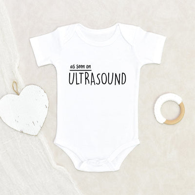 Funny Baby Onesie Cute Baby Onesie As Seen On Ultrasound Text Baby Onesie Unique Baby Onesie Unique Baby Clothes