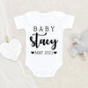 Pregnancy Announcement Baby Onesie - Personalized Baby Name Announcement Onesie