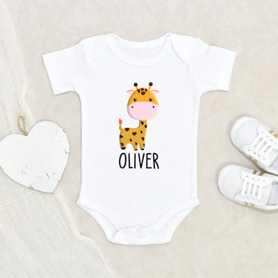 Giraffe Baby Onesie - Giraffe Baby Clothes - Giraffe Personalized Name Baby Onesie - Cute Giraffe Baby Onesie - Cute Baby Clothes