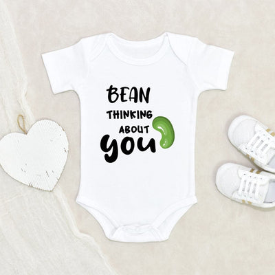 New Baby Onesie Baby Shower Gift Bean Thinking About You Baby Onesie Beans Baby Onesie Unique Baby Onesie