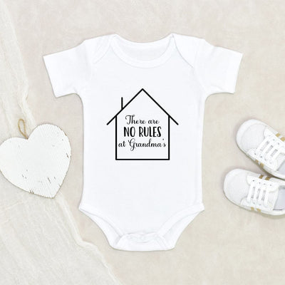 Grandma Baby Onesie - Funny Baby Onesie - There Are No Rules At Grandma's Onesie - Cute Baby Clothes - Grandparents Baby Onesie