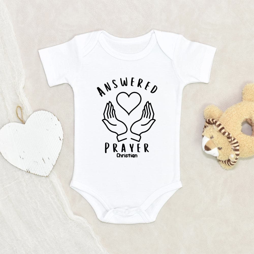 Pregnancy Reveal Onesie - IVF Baby Announcement Onesie - Answered Prayer Onesie - IVF Baby Onesie - Pregnancy Announcement Clothes