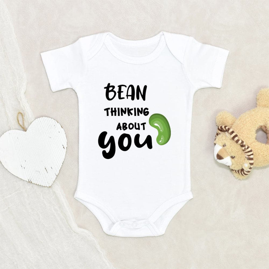 New Baby Onesie Baby Shower Gift Bean Thinking About You Baby Onesie Beans Baby Onesie Unique Baby Onesie