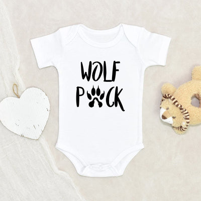 Baby Shower Gift - Cute Wolf Onesie - Wolf Pack Baby Onesie - Wolf Paw Baby Onesie - New To The Pack Onesie