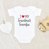 Pregnancy Reveal Baby Onesie - Grandma And Grandpa Onesie - I Love My Grandma And Grandpa Onesie - Grandparents Announcement Baby Clothes - Birth Announcement Onesie