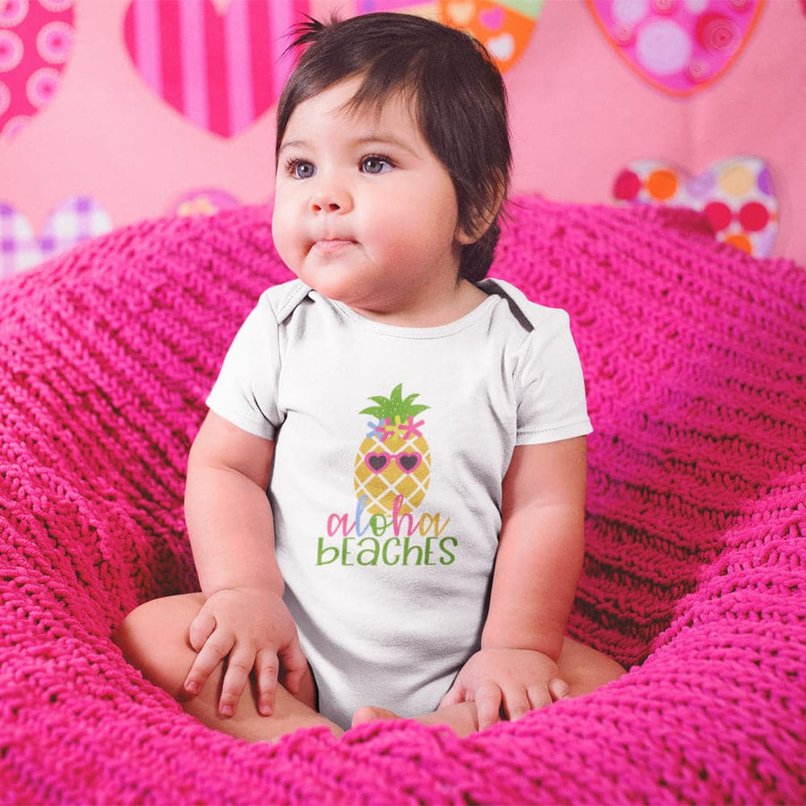Beaches Baby Onesie - Cute Baby Clothes - Aloha Beaches Baby Onesie - Aloha Onesie
