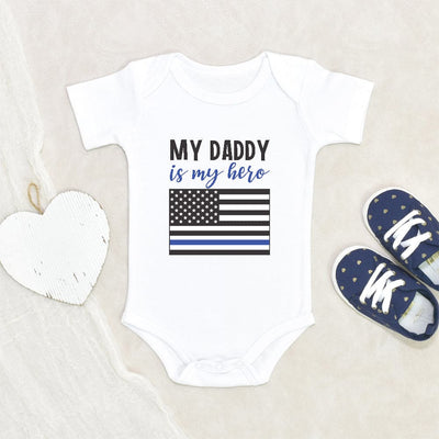 Black And Blue Onesie - Police Officer Baby Onesie - My Daddy Is My Hero Baby Onesie - Cute Baby Onesie - Police Baby Clothes