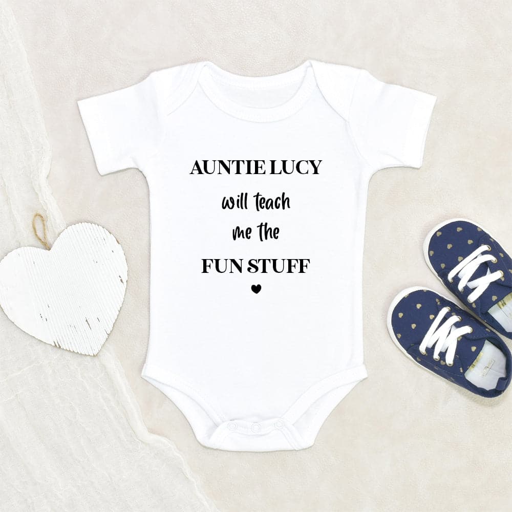 Personalized Baby Onesie Custom Text Onesie Aunt Will Teach me The