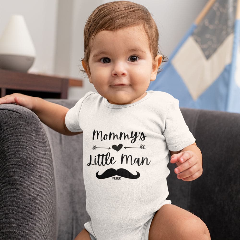 Personalized Mustache Onesie - Mommy’s Boy Onesie - Custom Baby Boy On