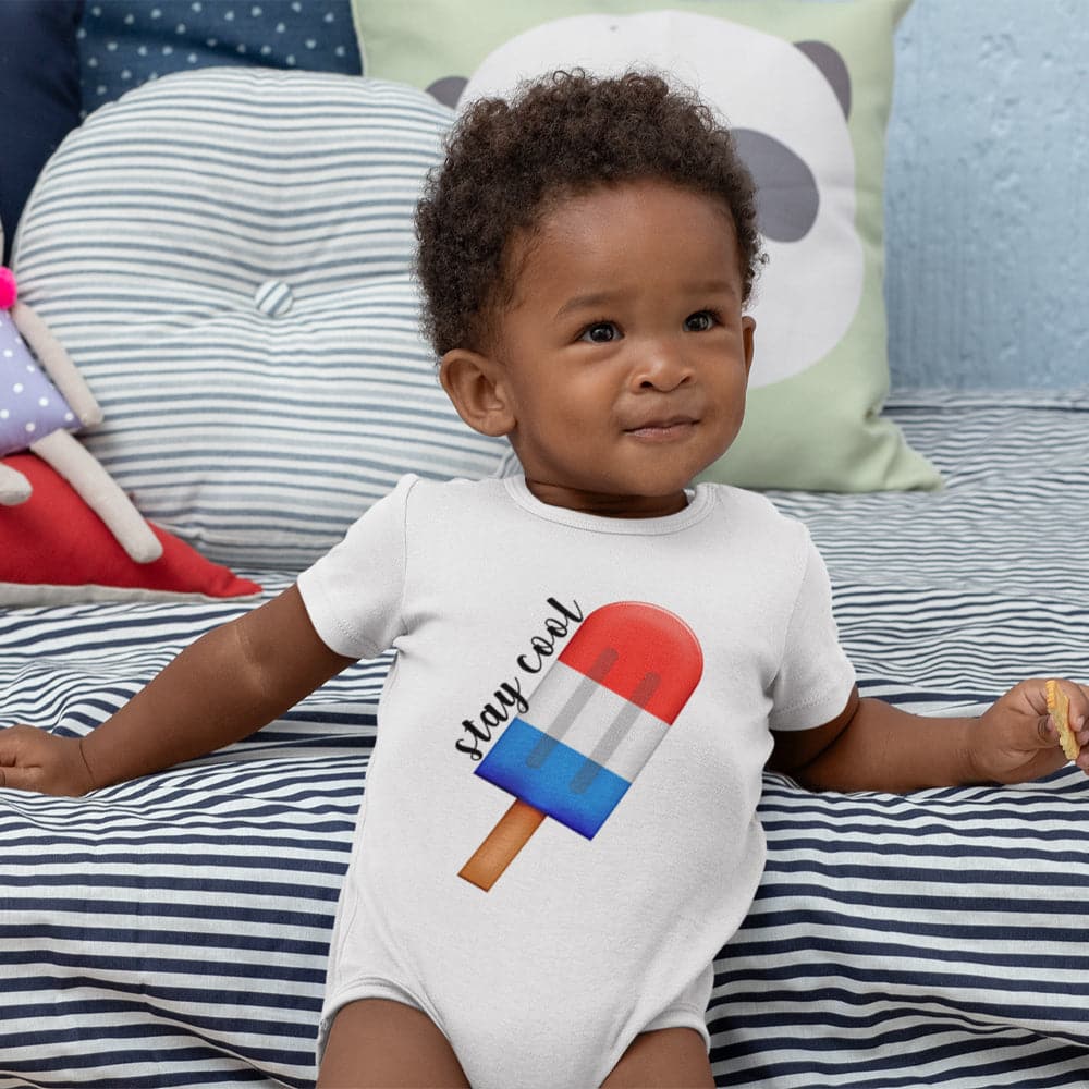 Funny Stay Cool Popsicle Baby Onesie - Independence day Onesie - 4th of July Clothes - Fourth of July Onesie