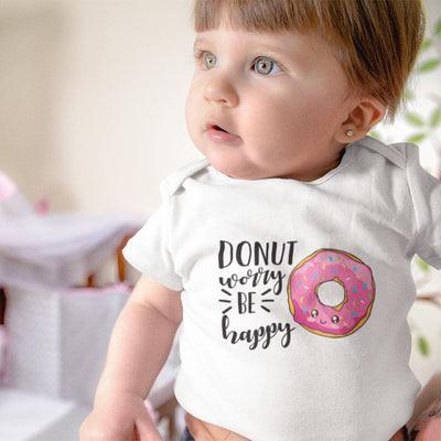 Cute Donut Baby Clothes - Donut Worry Be Happy Onesie - Sweet Themed Baby Shower Gift