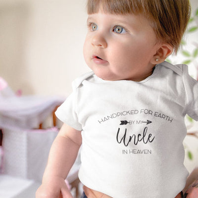 Handpicked By My Uncle Onesie - Uncle Baby Clothes - Handpicked For Earth Baby Onesie - Uncle in Heaven Onesie - Cute Baby Clothes